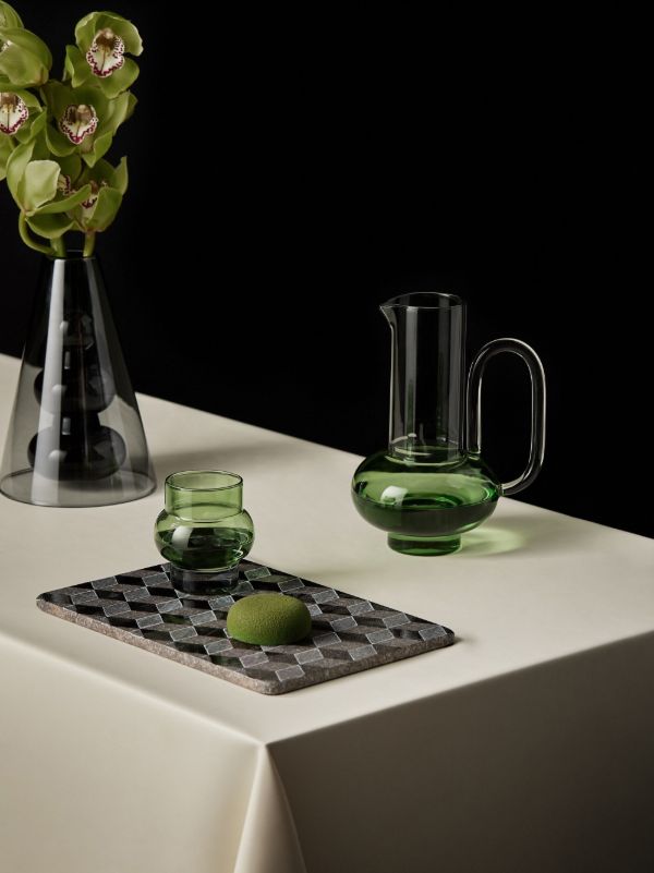 Tom Dixon Green Bump Short Glass Set | Browns Glassware
