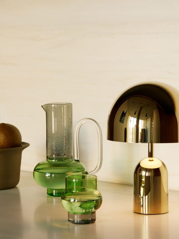 Tom Dixon Green Bump Short Glass Set | Browns Glassware