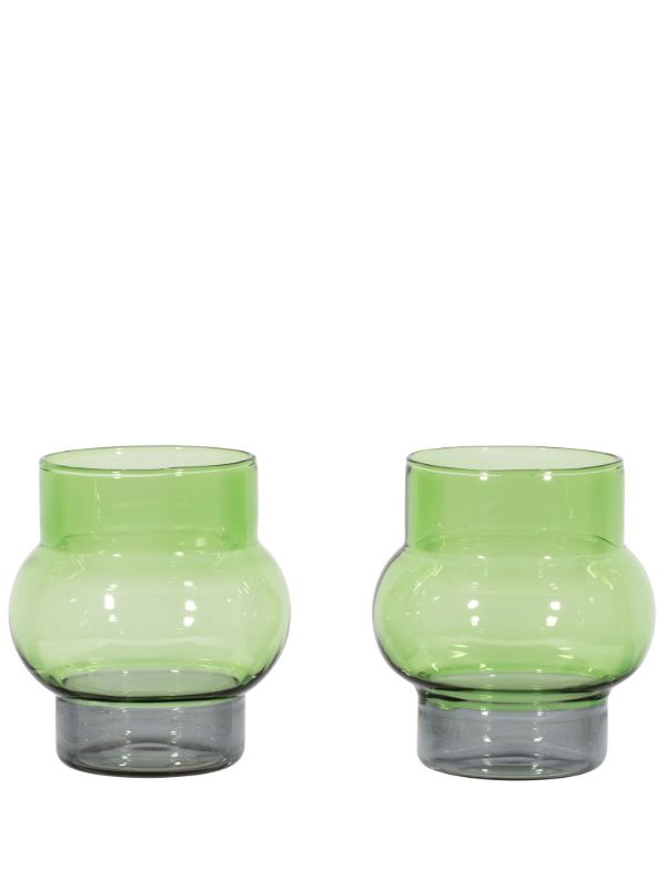 Tom Dixon Green Bump Short Glass Set | Browns Glassware