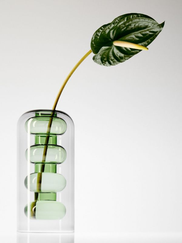 Tom Dixon Green Bump Tall Glass Vase | Browns Homeware