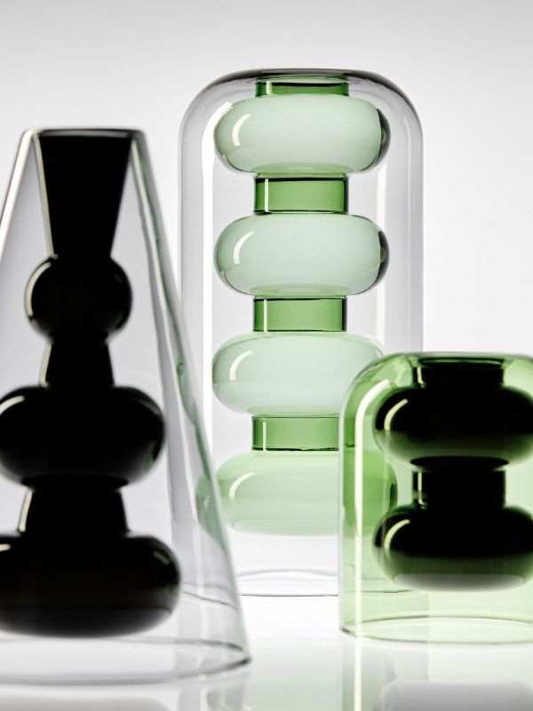 Tom Dixon Green Bump Tall Glass Vase | Browns Homeware