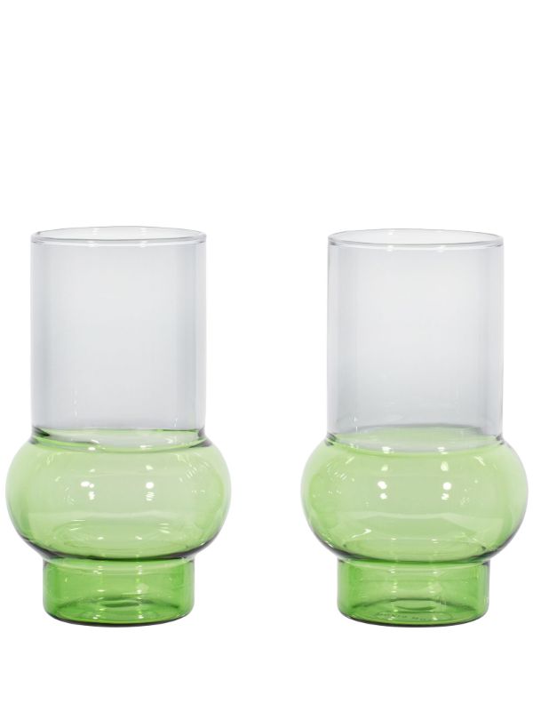 Tom Dixon Green Bump Tall Glasses Set | Browns Homeware