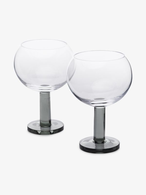 Tom Dixon Grey Puck Balloon Glasses Set | Browns Glassware