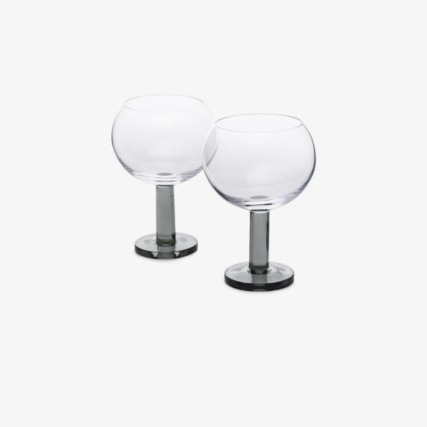 Tom Dixon Grey Puck Balloon Glasses Set | Browns Glassware