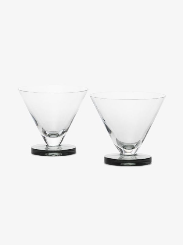 Tom Dixon grey Puck Cocktail glass set | Browns Glassware
