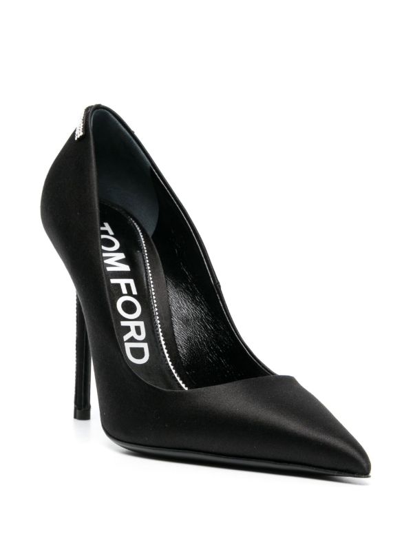 TOM FORD Black 105 Crystal Satin Pumps | Browns Pumps