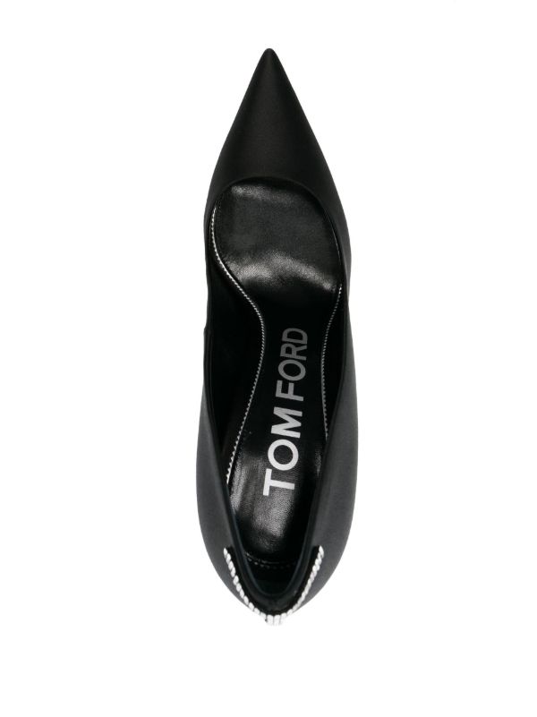 TOM FORD Black 105 Crystal Satin Pumps | Browns Pumps