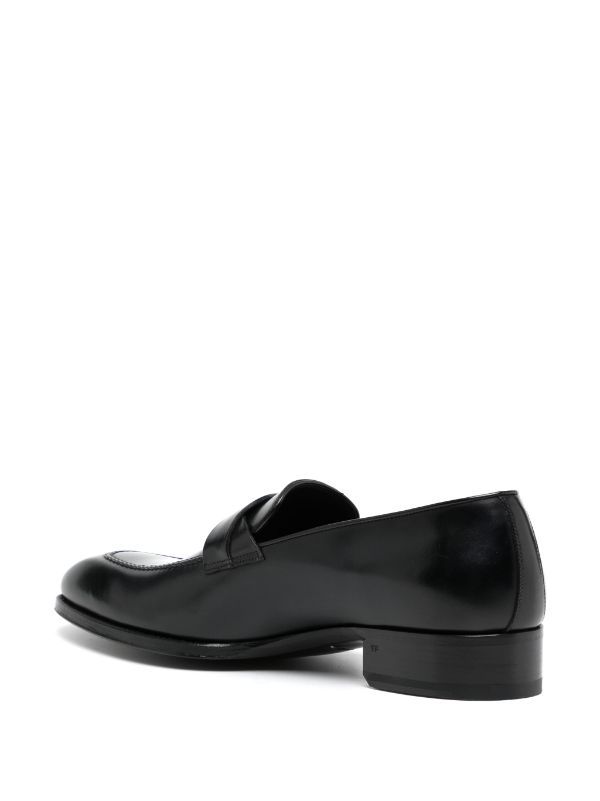 TOM FORD Black Crossover Leather Penny Loafers | Browns Loafers
