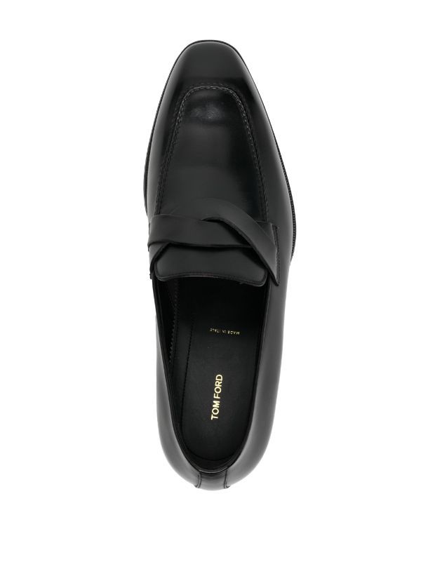 TOM FORD Black Crossover Leather Penny Loafers | Browns Loafers