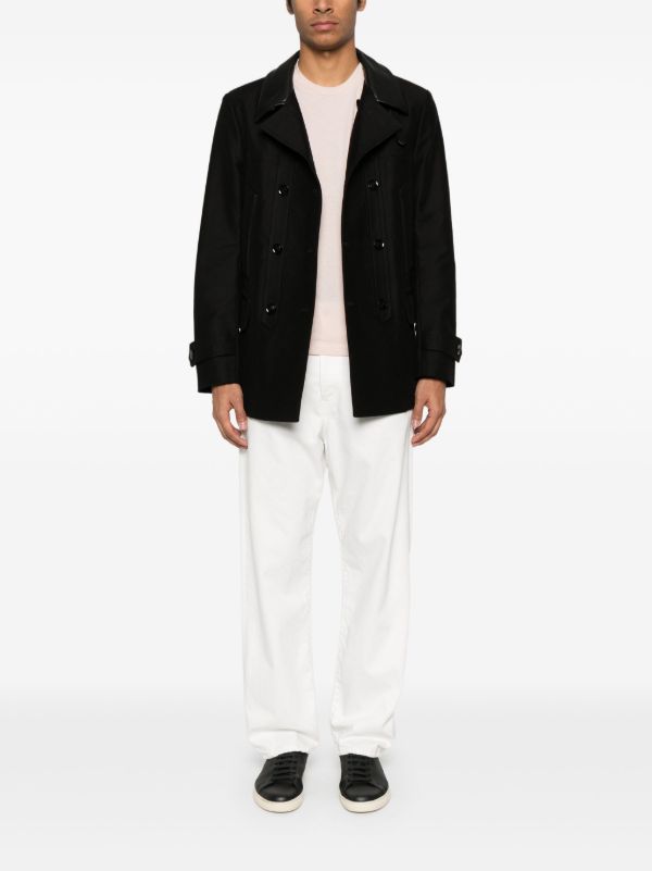 TOM FORD Black Double-Breasted Coat | Browns Double Breasted Coats