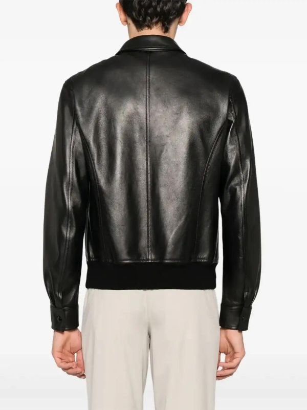 TOM FORD Black Leather Jacket | Browns Leather Jackets
