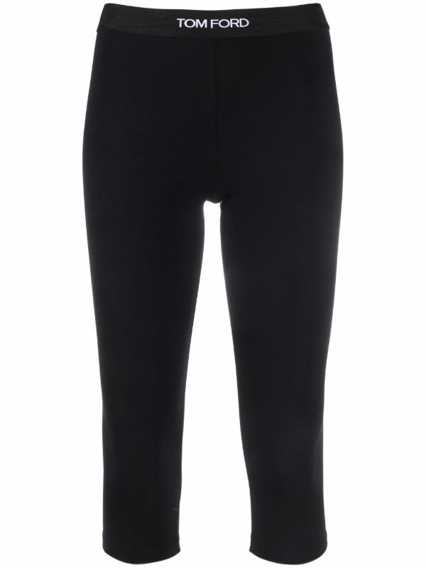 TOM FORD black logo waistband cropped leggings | Browns Leggings