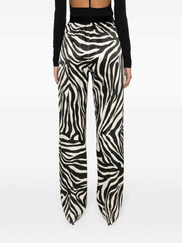 TOM FORD Black Zebra-print Silk Trousers | Browns Straight-Leg Pants
