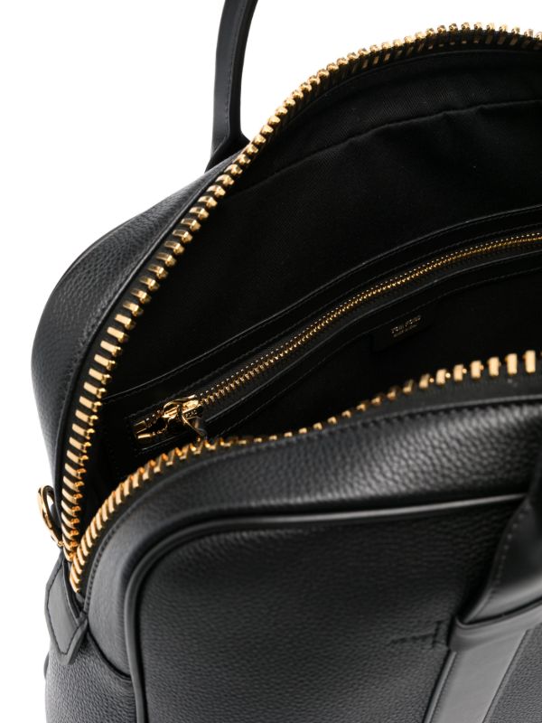 TOM FORD BlackGrained Leather Tote Bag | Browns Tote Bags