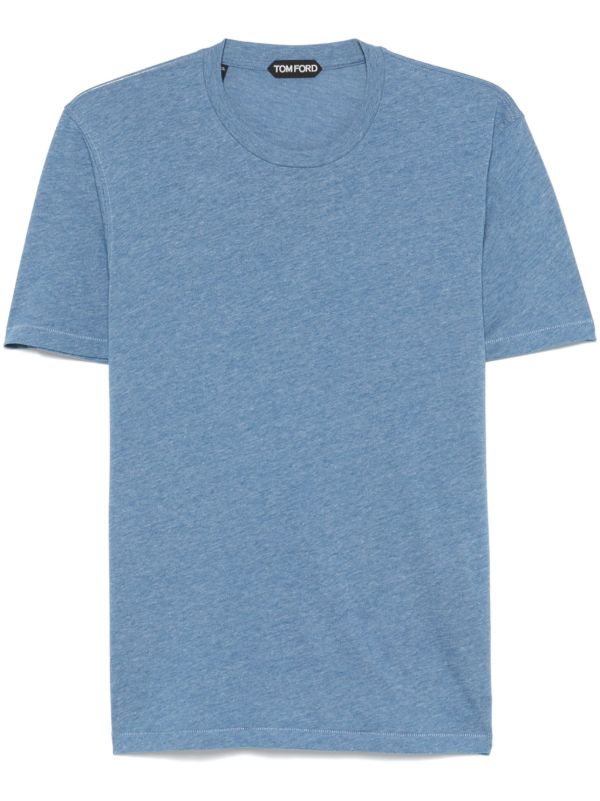 TOM FORD Blue Mélange-Effect T-Shirt | Browns T-Shirts