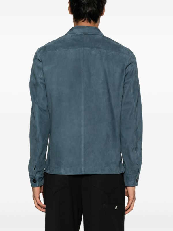 TOM FORD Blue Suede Shirt Jacket | Browns Shirt Jackets