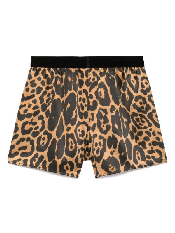 TOM FORD Brown Leopard-Print Pajama Shorts | Browns Pyjama Bottoms