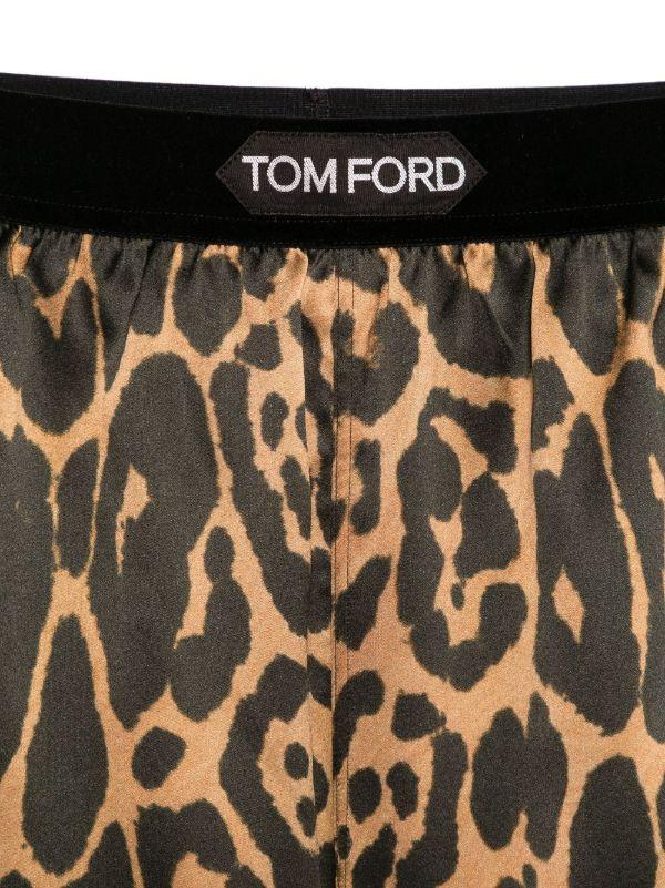 TOM FORD Brown Leopard-Print Pajama Shorts | Browns Pyjama Bottoms