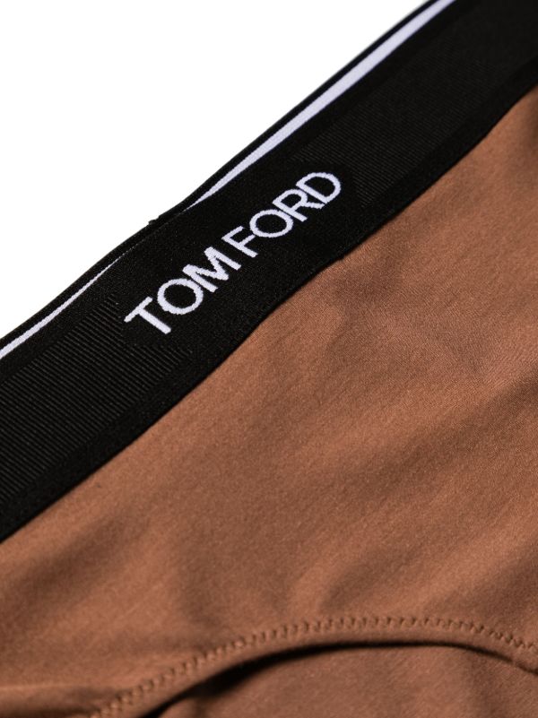 TOM FORD Brown Logo-Waistband Jersey Briefs | Browns Panties
