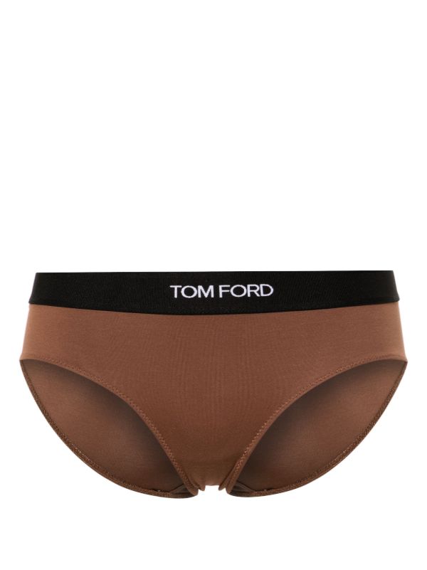TOM FORD Brown Logo-Waistband Jersey Briefs | Browns Panties