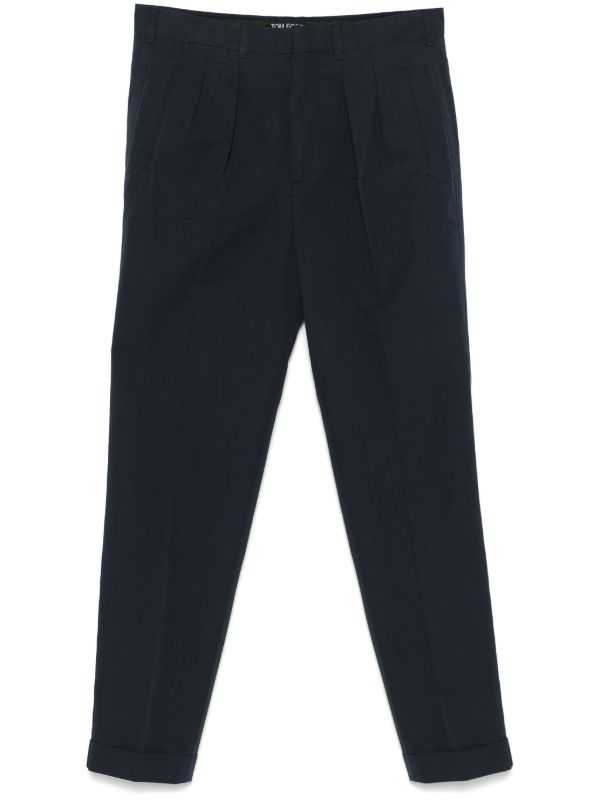 TOM FORD Double-Pleated Poplin Tapered Trousers | Browns Tapered Pants