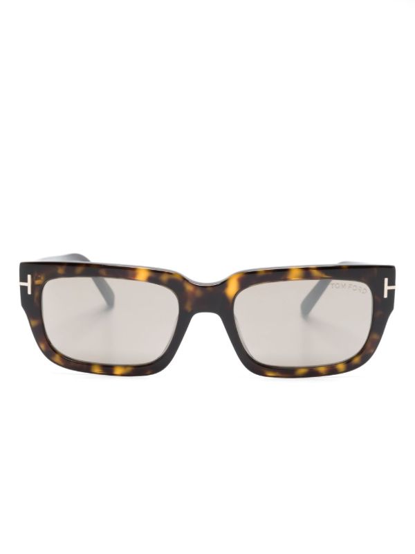 TOM FORD Eyewear Brown Ezra Rectangle Frame Sunglasses | Browns Sunglasses