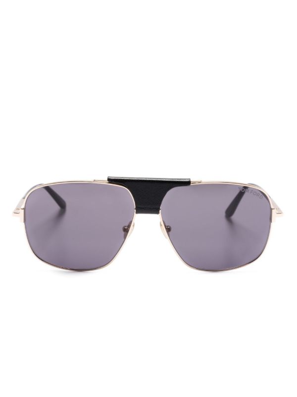 TOM FORD Eyewear Grey Tex Pilot Frame Sunglasses | Browns Sunglasses
