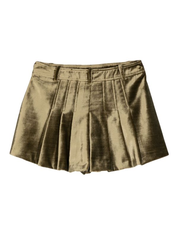 TOM FORD Green Velvet Mid-Waist Shorts | Browns Short & Mini Shorts
