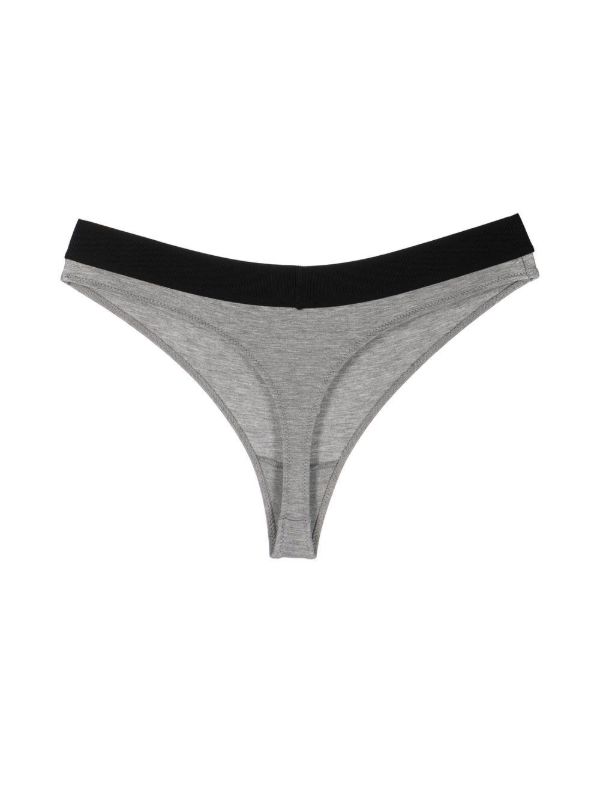 TOM FORD Grey Logo Waistband Thong | Browns Panties