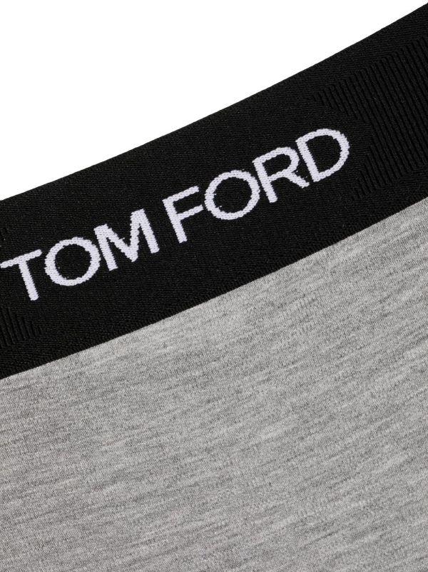TOM FORD Grey Logo Waistband Thong | Browns Panties