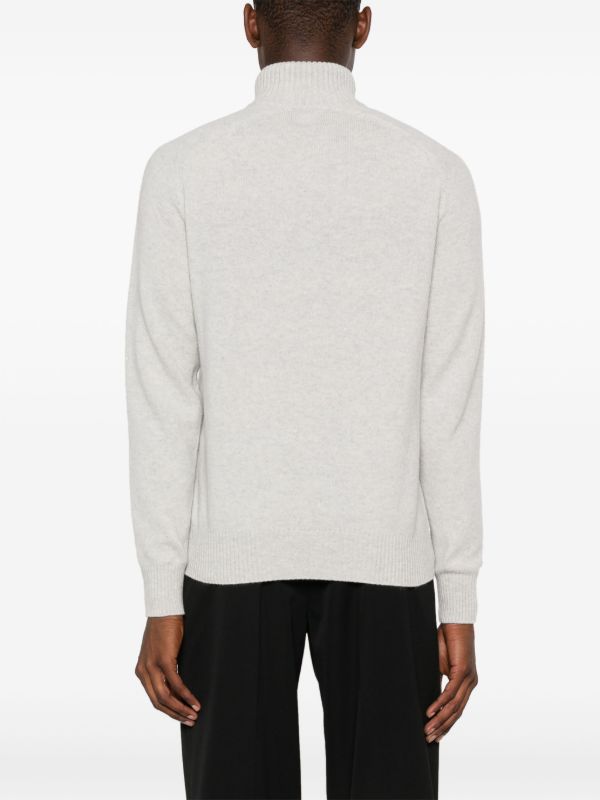 TOM FORD Grey Zip-Up Wool Sweater | Browns Knitted Sweaters