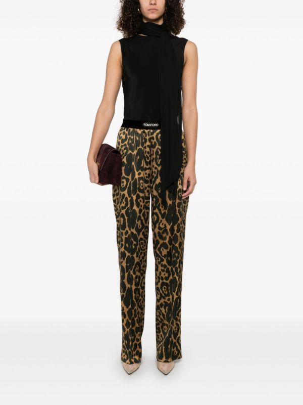 TOM FORD Leopard-Print Straight Trousers | Browns Straight-Leg Pants