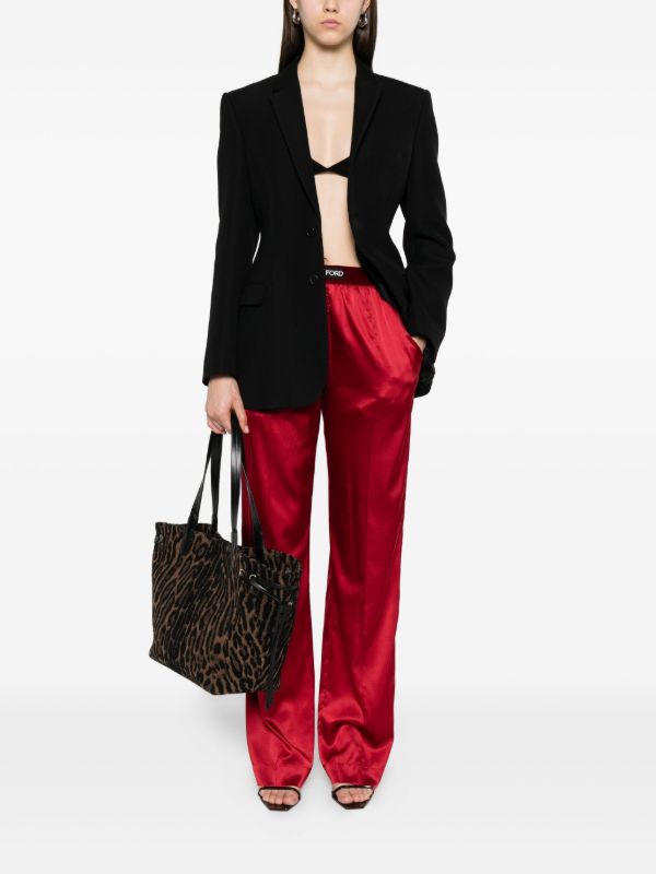 TOM FORD Logo-patch Trousers | Browns Straight-Leg Pants