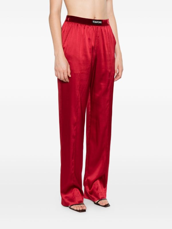 TOM FORD Logo-patch Trousers | Browns Straight-Leg Pants