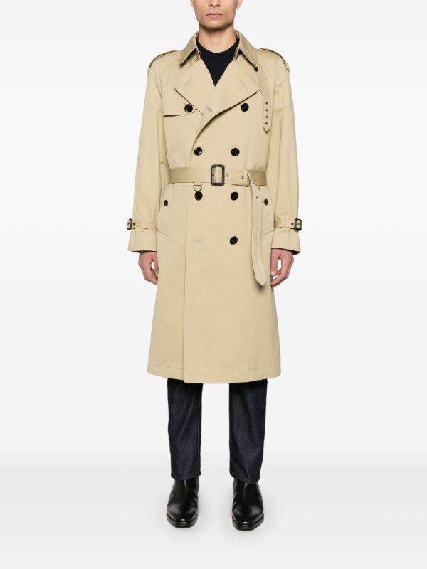 TOM FORD Neutral Double-Breasted Trench Coat | Browns Double Breasted Coats