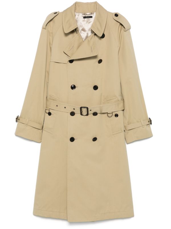 TOM FORD Neutral Double-Breasted Trench Coat | Browns Double Breasted Coats