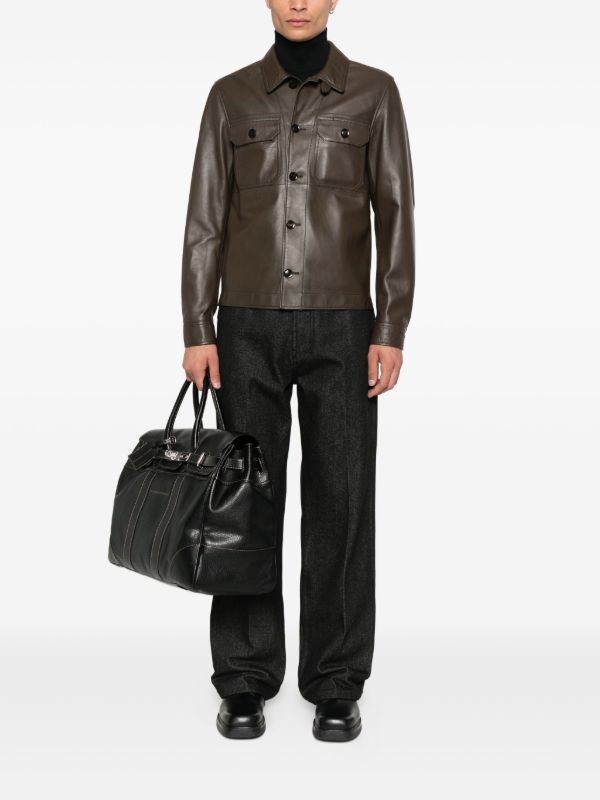 TOM FORD Oversized Leather Jacket | Browns Leather Jackets