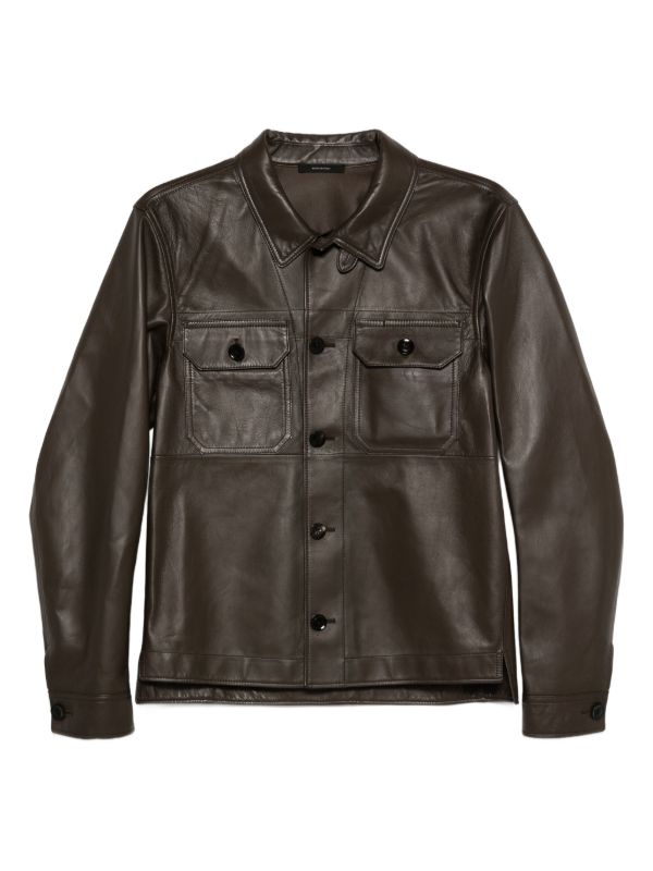 TOM FORD oversized leather jacket | Browns Leather Jackets