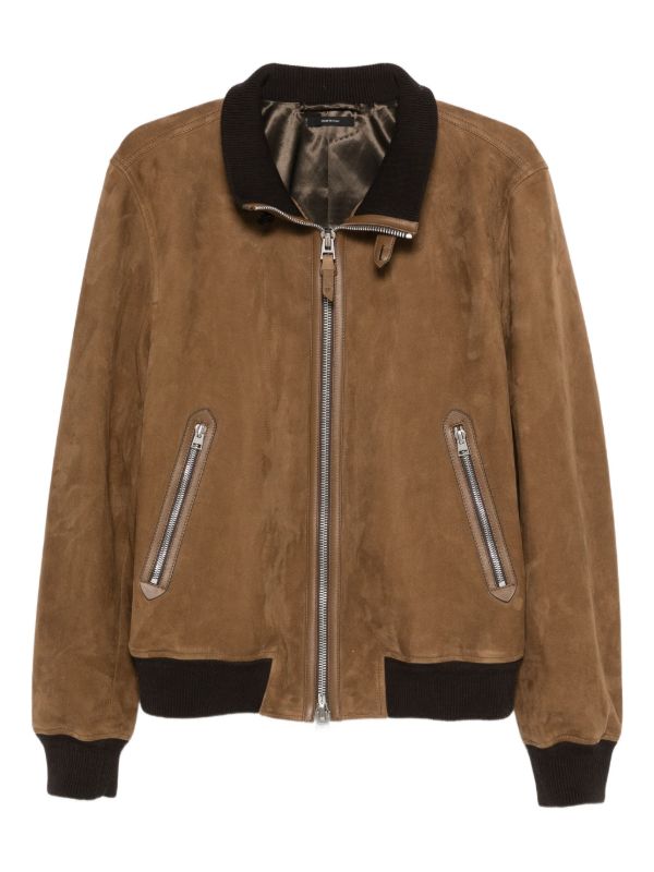 TOM FORD suede bomber jacket | Browns Leather Jackets