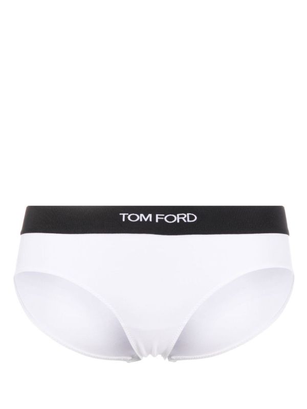 TOM FORD White Logo Waistband Bikini Briefs | Browns Panties
