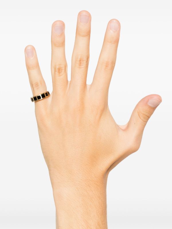 Tom Wood 9K Yellow Gold Arch Onyx Ring | Browns Rings