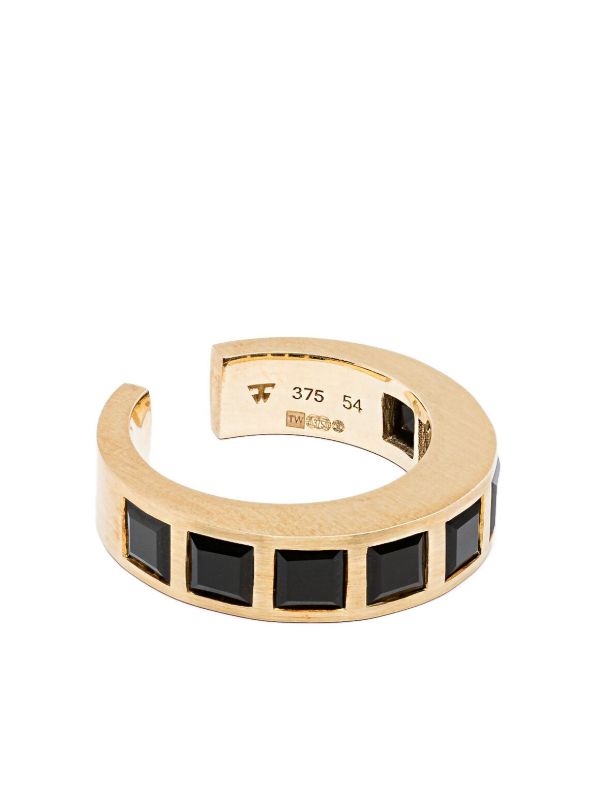 Tom Wood 9K Yellow Gold Arch Onyx Ring | Browns Rings