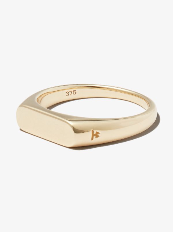 Tom Wood 9K Yellow Gold Knut Signet Ring | Browns Rings