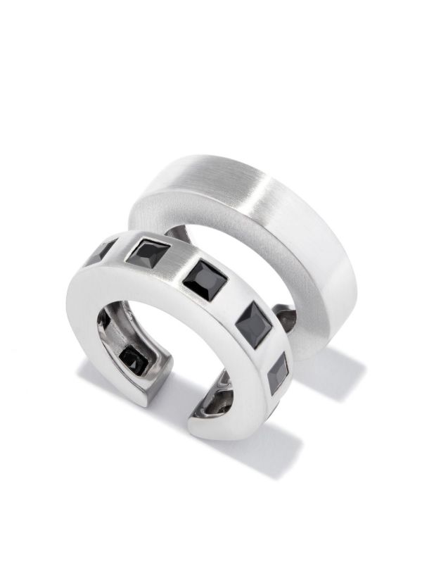 Tom Wood Arch Zirconia Double Cuff Earrings | Browns Rings