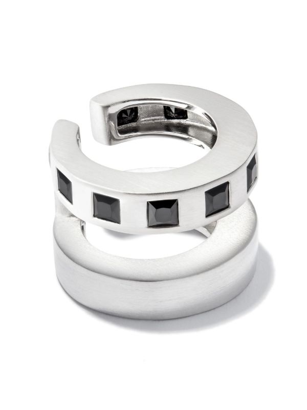 Tom Wood Arch Zirconia Double cuff earrings | Browns Rings