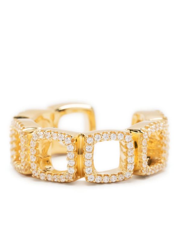 Tom Wood Gold-plated Cushion Open Crystal Single Ear Cuff | Browns Earrings