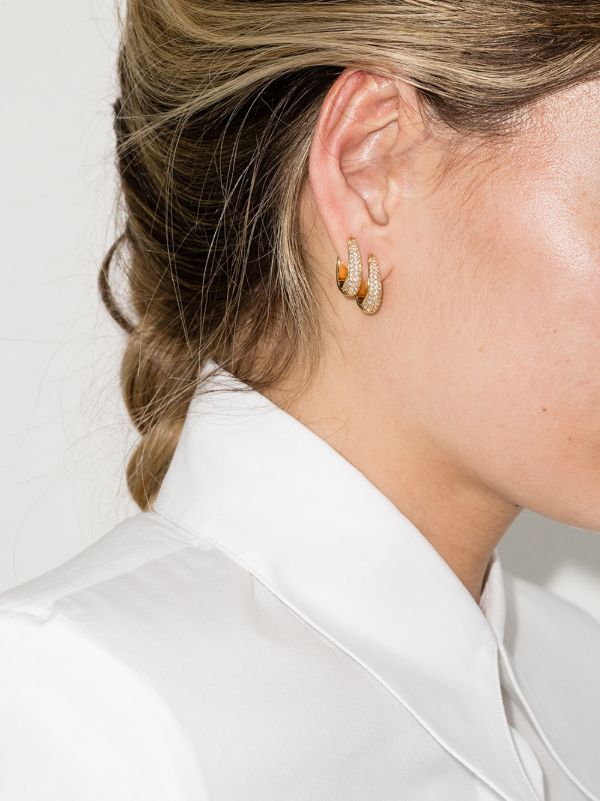 Tom Wood Gold-plated Liz Crystal Hoop Earrings | Browns Earrings