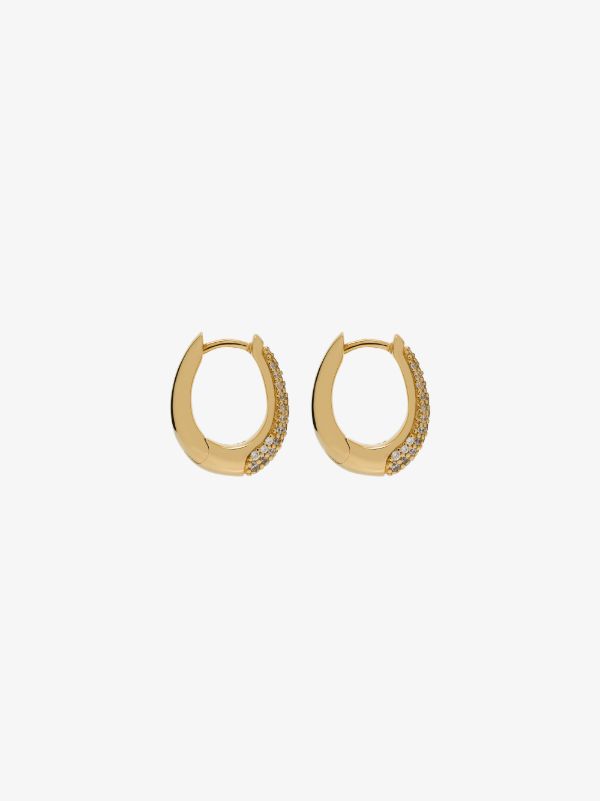 Tom Wood Gold-plated Liz Crystal Hoop Earrings | Browns Earrings