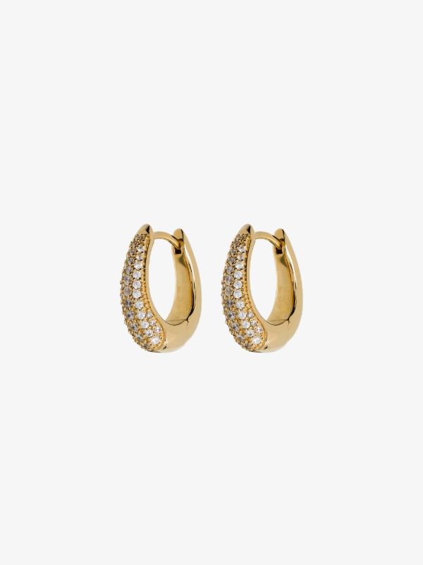 Tom Wood gold-plated Liz crystal hoop earrings | Browns Earrings