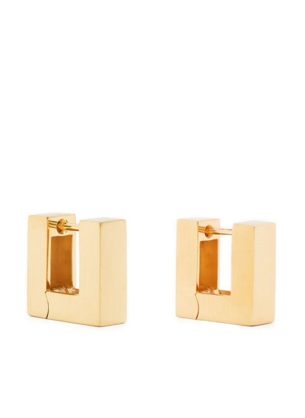 Tom Wood gold-plated Square Hoops Small hoop earrings | Browns Earrings